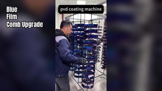 The comb is vacuum-coated with a blue film