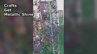 Colorful plastic handicrafts with metallic coating and texture