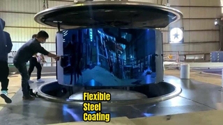 Coating of flexible large stainless steel plates