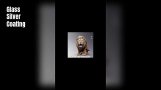 The transparent glass sheet is vacuum-coated with silver