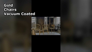 Large-sized furniture chairs are vacuum-coated with gold