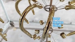 Display of finished products with coating on bathroom hardware components