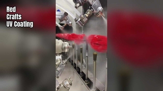 Red plastic handicrafts with coating