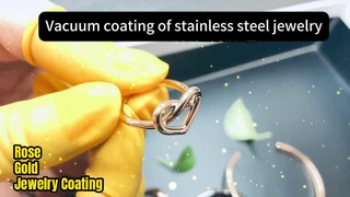 Stainless steel jewelry is vacuum-coated with rose gold