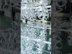 Display of finished circular handicrafts with silver coating layer